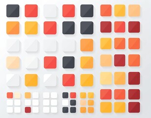 Flat UI Design Color Palette Squares