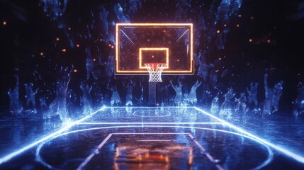 digital light basketball background
