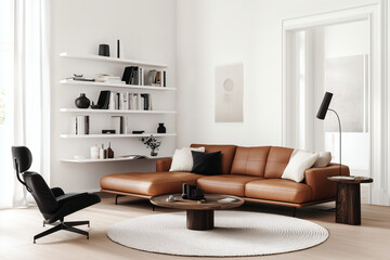 Modern living room with neutral palette