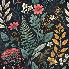 Floral pattern on seamless cloth