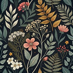 Floral pattern on seamless cloth