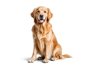 Happy Golden Retriever Dog Sitting