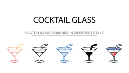 Cocktail Glass icon design with white background stock illustration