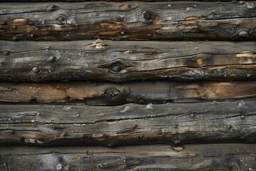 Fototapeta premium old log cabin wooden wall texture. Detailed photo textured background