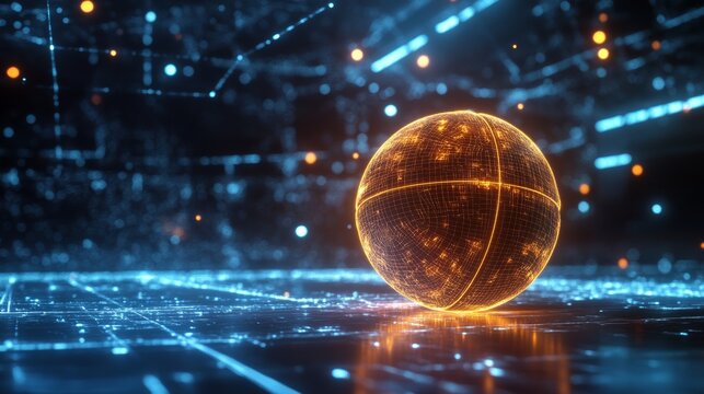 digital light basketball background