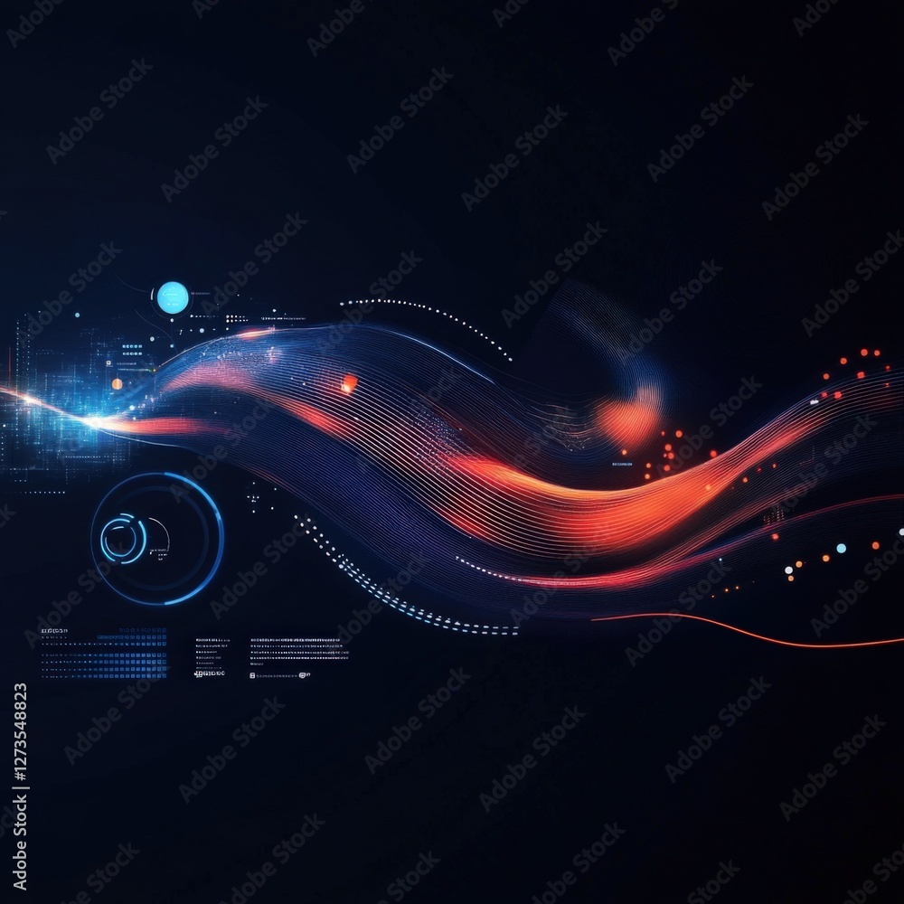 Aufkleber dynamic data visualization digital realm abstract graphic high-tech environment conceptual viewpoint