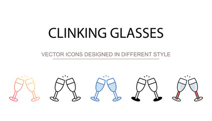 Clinking Glasses icon design with white background stock illustration