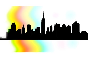 Fototapeta premium Black cities silhouette collection.