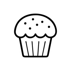 Icon of a muffin outline on a transparent background for food concept