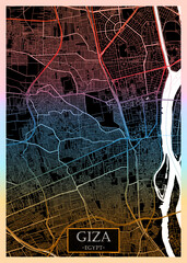 Giza City Street Map, modern city background, urban city, watercolor city art, abstract city, urban background, city landscape, city banner district, city house, business city view