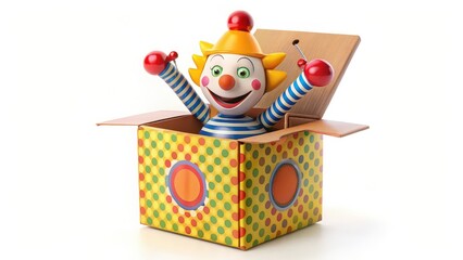 Obraz premium Jack-in-the-box Toy on White Background
