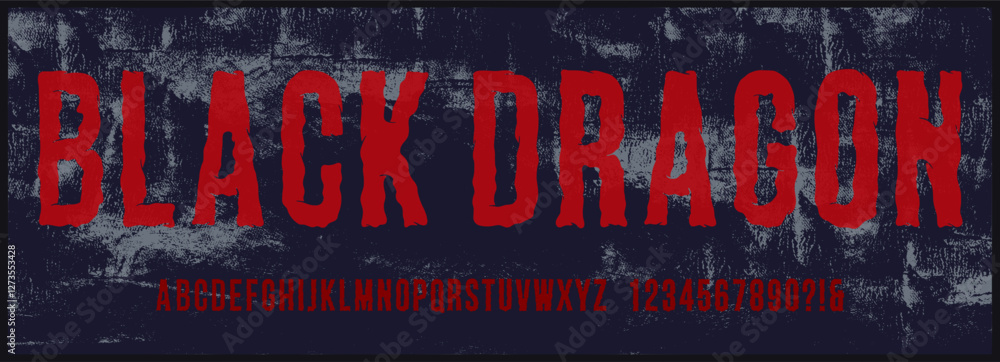 Poster brush hand draw rough vector font. alphabet font with uppercase with variation and ligature