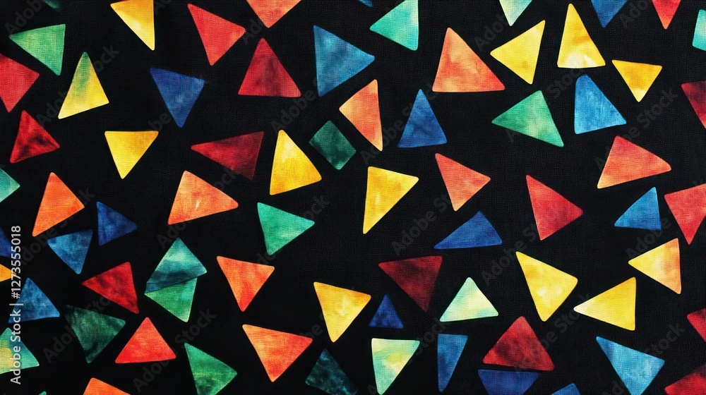 Poster colorful triangles abstract art design pattern