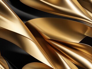 Metalic Fluid Fabric Glossy Light Liquid Background Dark Gold & black Color
