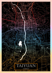 Taiyuan City Street Map, modern city background, urban city, watercolor city art, abstract city, urban background, city landscape, city banner district, city house, business city view