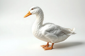 white duck On a white background
