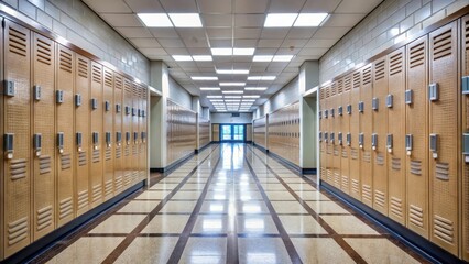 Locker-lined hallway with windows