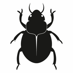 Minimalist Dung Beetle Silhouette Vector