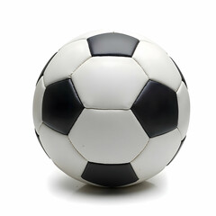 Fototapeta premium Soccer Ball black and white soccer ball, pentagonal pattern, perfectly round, realistic texture, flawless, white background.
