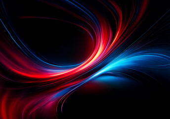 Obraz premium Shenzhen, China - Unknown Date : Swirling streaks of vibrant red and blue light dance across a dark backdrop, creating a dynamic and abstract design with flowing, energetic lines.