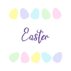 Happy Easter of Sale banners, greeting cards, posters, holiday covers. Trendy design with typography and eggs in pastel colors. Modern art minimalist style. Ideal for decorative art, card, poster