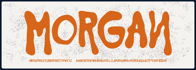 Brush hand draw rough vector font. Alphabet font with uppercase with variation and ligature