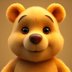 Close-up of a cartoon teddy bear.