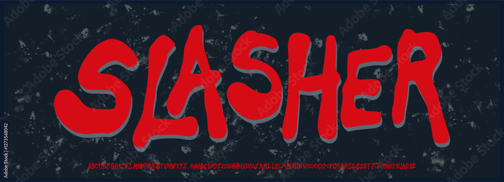 Aufkleber brush hand draw rough vector font. alphabet font with uppercase with variation and ligature