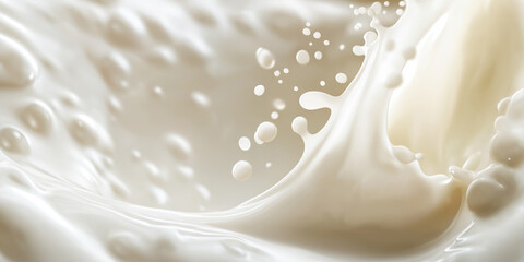 Abstract background highlighting the fluid motion and texture of milk, featuring soft highlights for a fresh and contemporary aesthetic