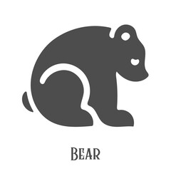 Fototapeta premium A creative hand-drawn silhouette of a bear in minimalist design with expressive features