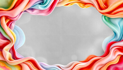 Frame of colored fabric. Fabric frame layout. Copy space