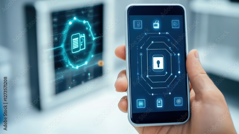 Poster digital security measures unveiled smartphone encryption techniques technology lab infographic moder