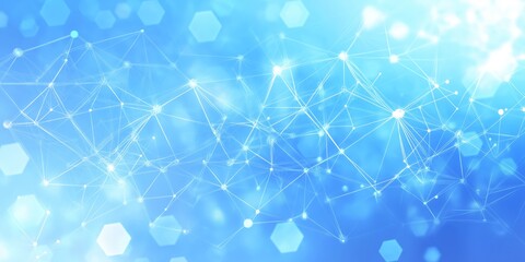 Futuristic abstract background showcasing molecular structures in translucent blue tones with glowing highlights for scientific and technological themes