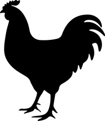 rooster silhouette, vector logo, icon design