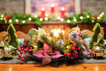 Christmas country style wreath table setting