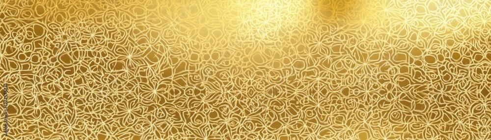 Poster golden abstract floral pattern background design