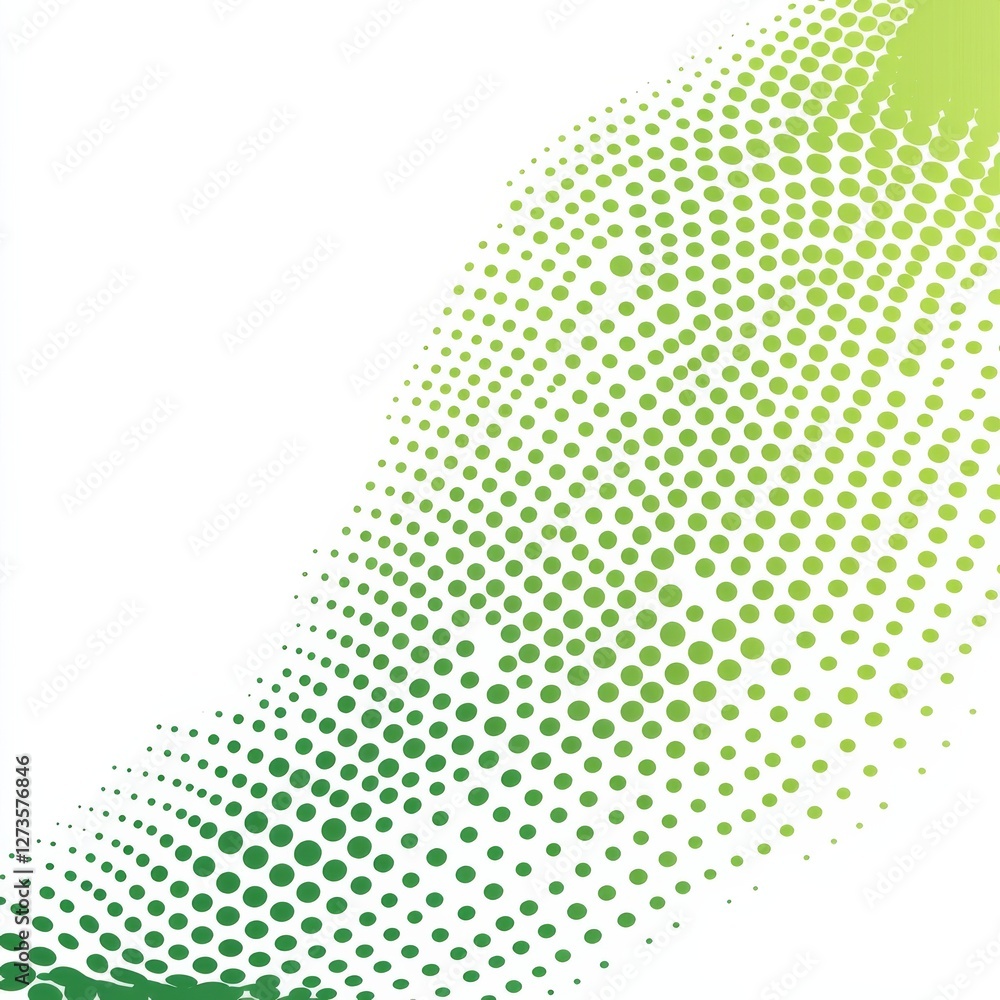 Aufkleber abstract green gradient dot pattern on white background - modern halftone design