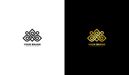 Elegant abstract flower logo. Flower icon for beauty salon, decoration, boutique, spa, yoga, cosmetic products, skin care and hotel