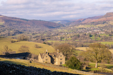 Offerton Hall with the Hope Valley as a backdrop