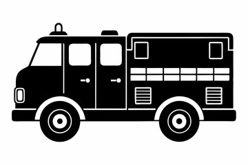 Modern Fire Truck Line Illustration