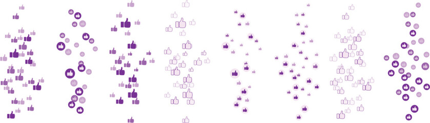 Vector Set of Like Icons in Round Shape. Social Media Thumbs Up Pack. Flat Design UI Elements for Web and App