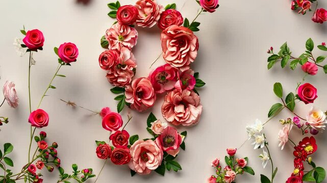 Arrangement features vibrant flowers including roses and ranunculus, creatively arranged for decorative purposes and design ideas