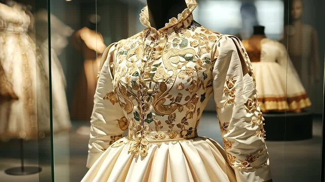 18th Century Historical Clothing Exhibit in Museum