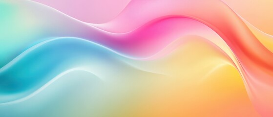 Fototapeta premium Classic Japanese textile wave pattern in pasteltovibrant rainbow hues over a smooth gradient, fluid and harmonious design