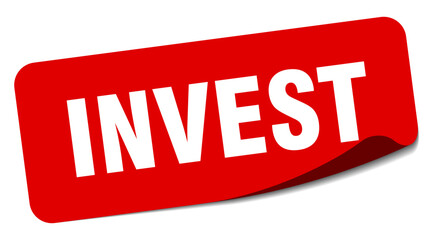 invest sticker. invest label