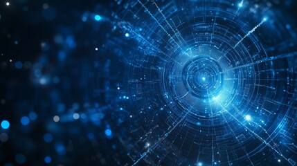 Futuristic blue technology background with digital data and light effects