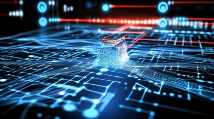 Innovative technology showcase virtual environment digital design futuristic setting close-up view data processing concepts