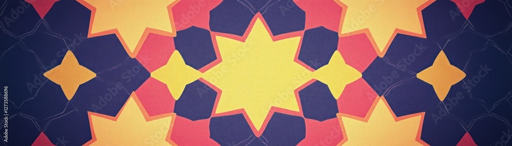Poster abstract geometric star pattern textile design