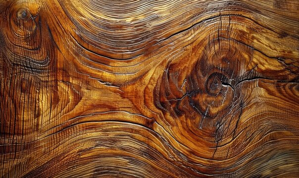 A wooden surface with a grainy texture and a brown color
