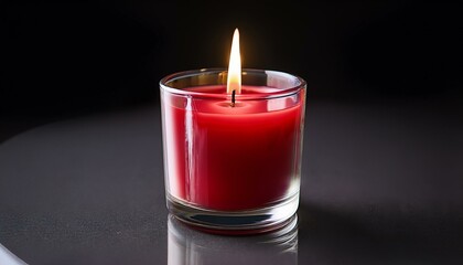 ガラスの中に入った赤いキャンドルのカットアウト